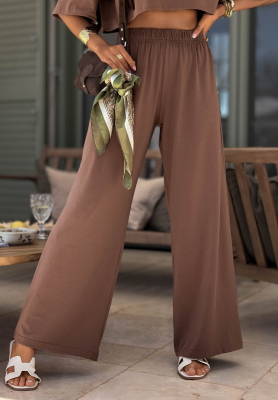 Pantaloni de trening din bumbac wide leg Viva Oliva