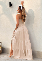 Rochie maxi z falbankami Morning Light galben