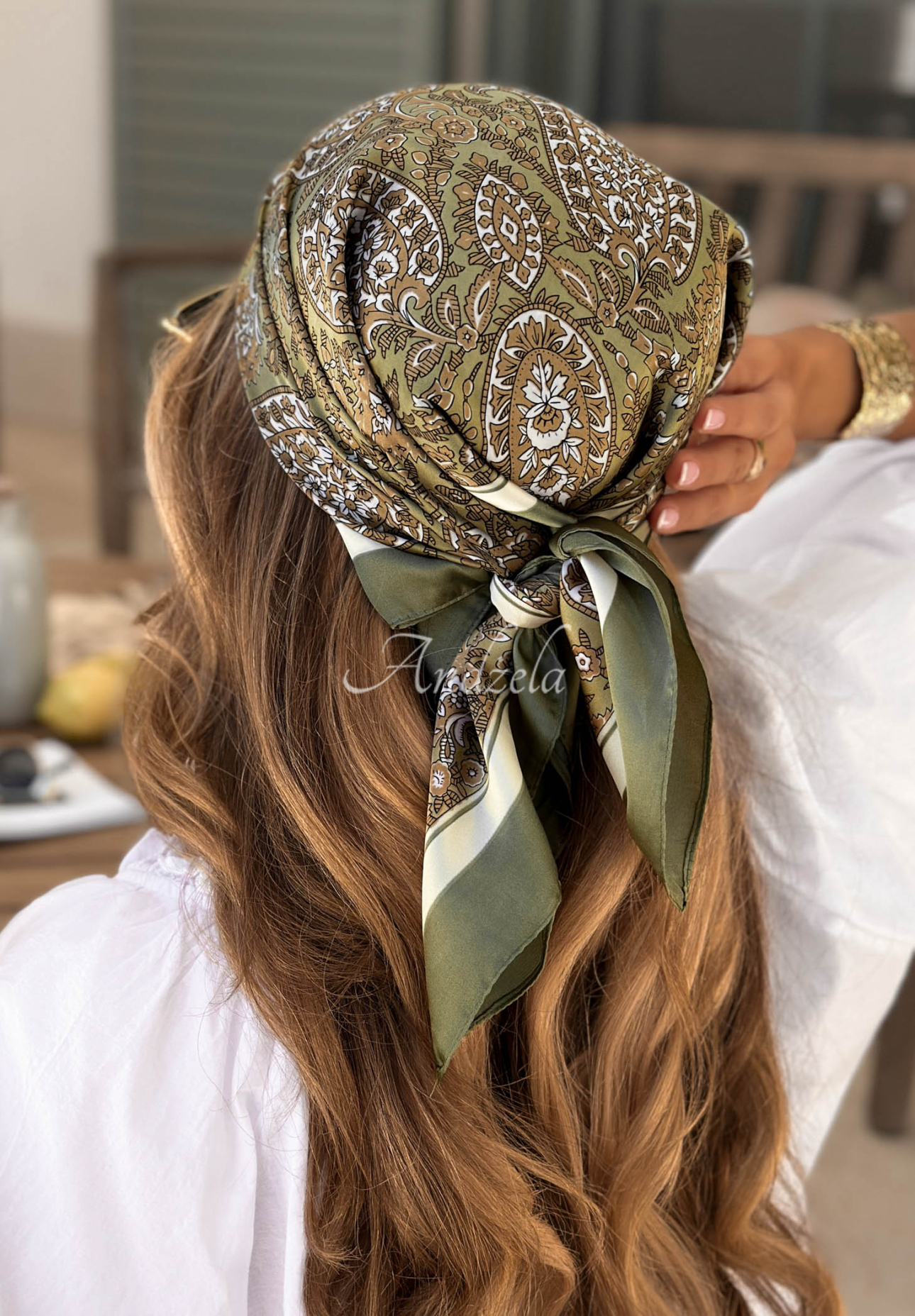 Eșarfă cu imprimeu Print Story