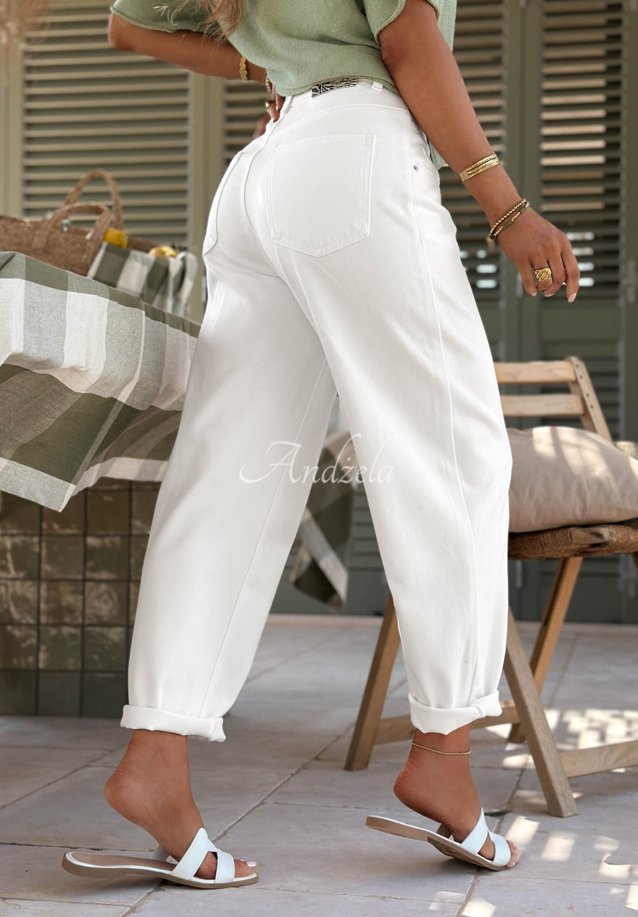 Blugi mom fit cu curea Daily Choice