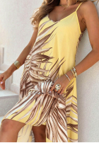 Wzorzysta Rochie maxi na ramiączkach Palmira de culoarea fisticului