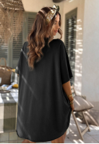 Tricou oversize z dekoltem Solaviva roz