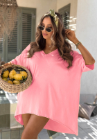Tricou oversize z dekoltem Solaviva roz