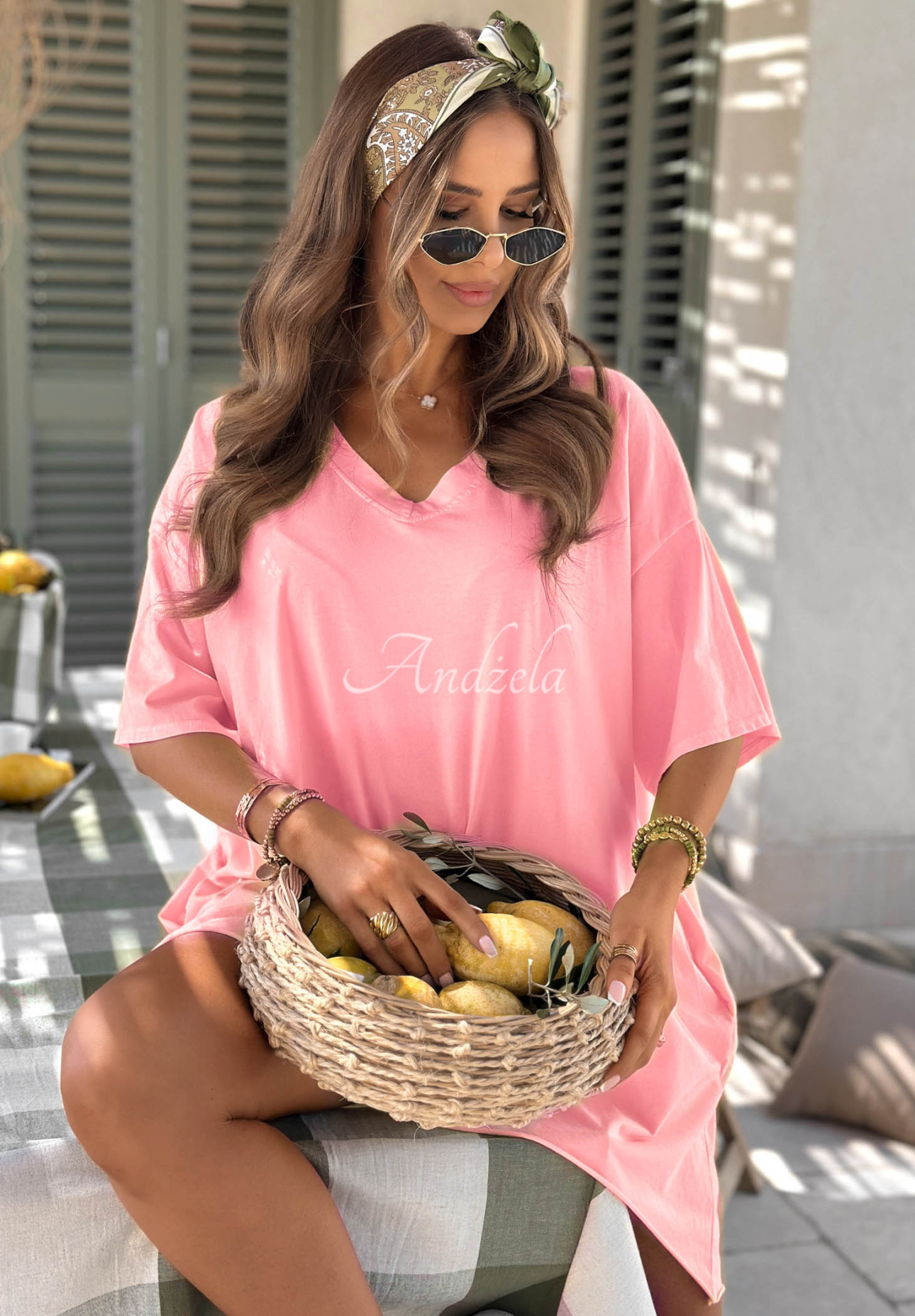 Tricou asimetric oversize din bumbac Solaviva