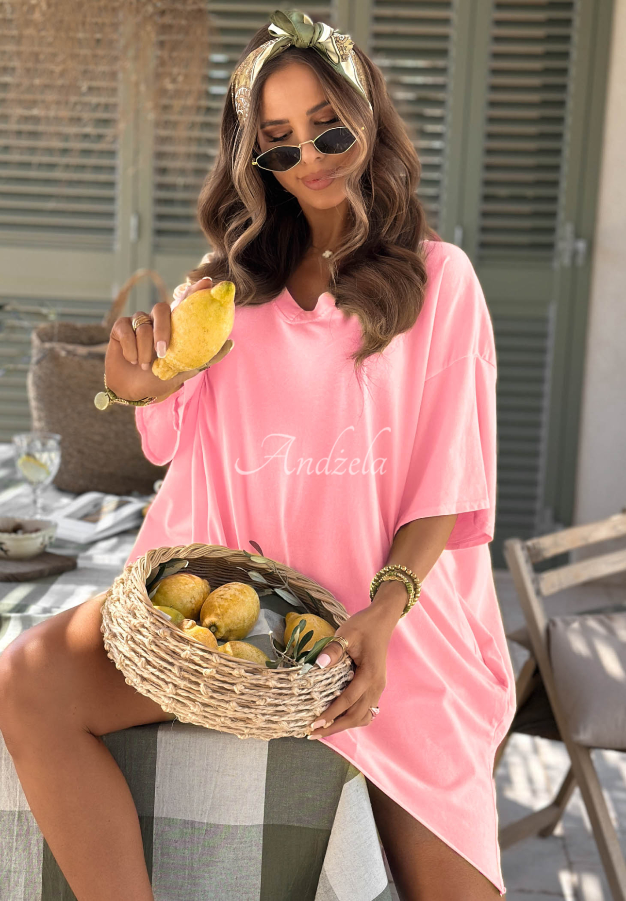 Tricou asimetric oversize din bumbac Solaviva