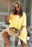 Tricou oversize z dekoltem Solaviva roz