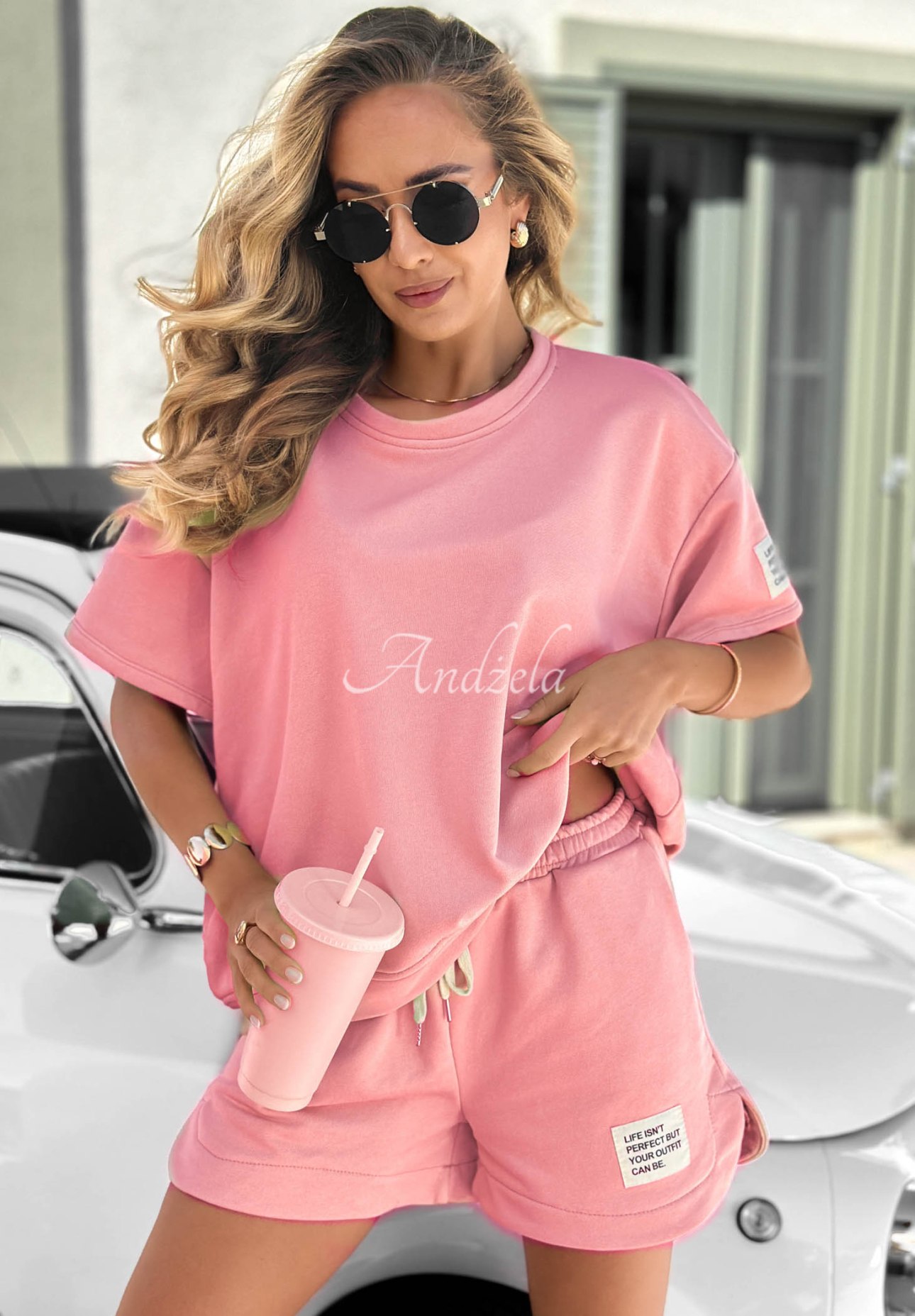 Set din bumbac tricou și pantaloni scurți Sporty Summer