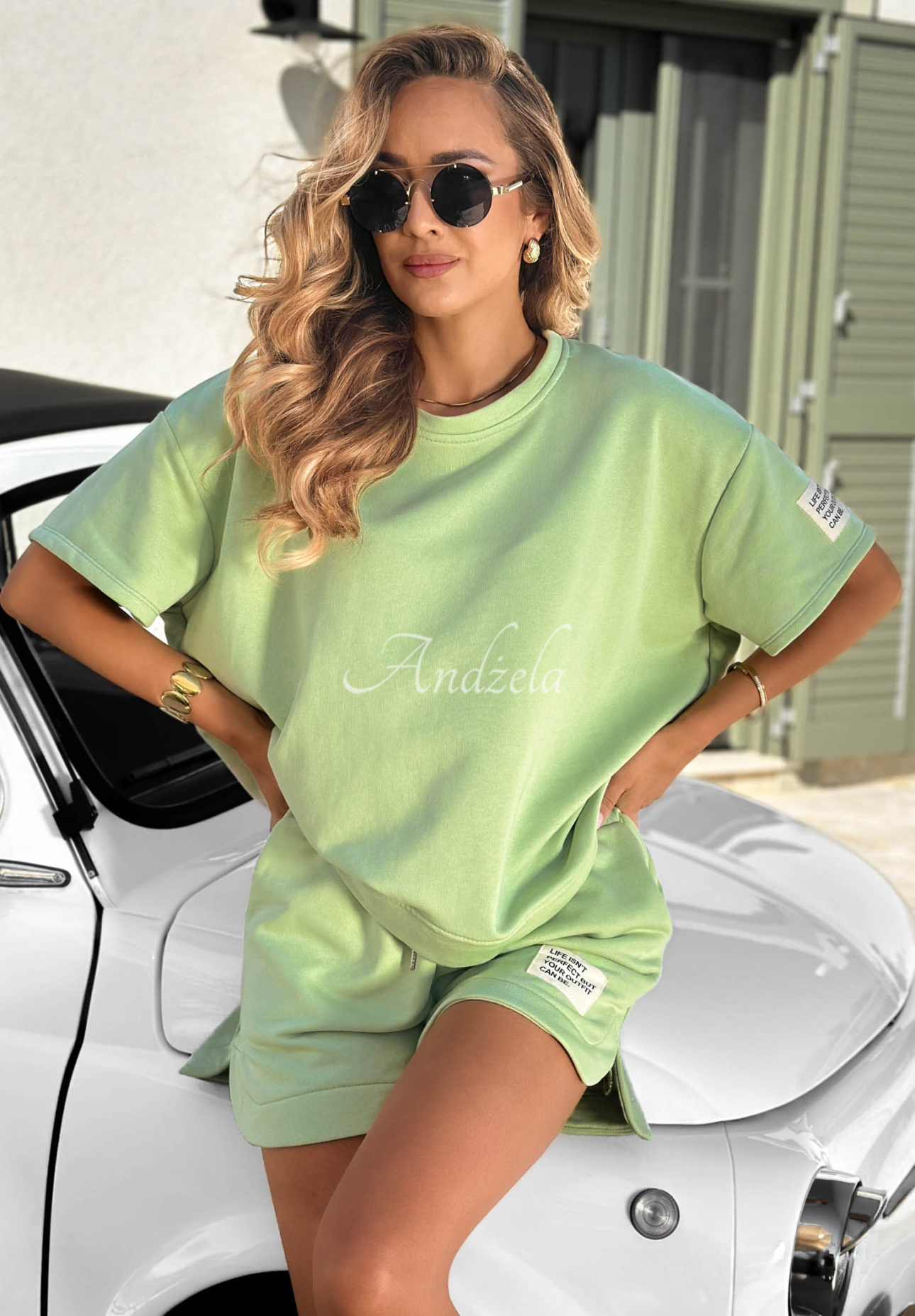 Set din bumbac tricou și pantaloni scurți Sporty Summer