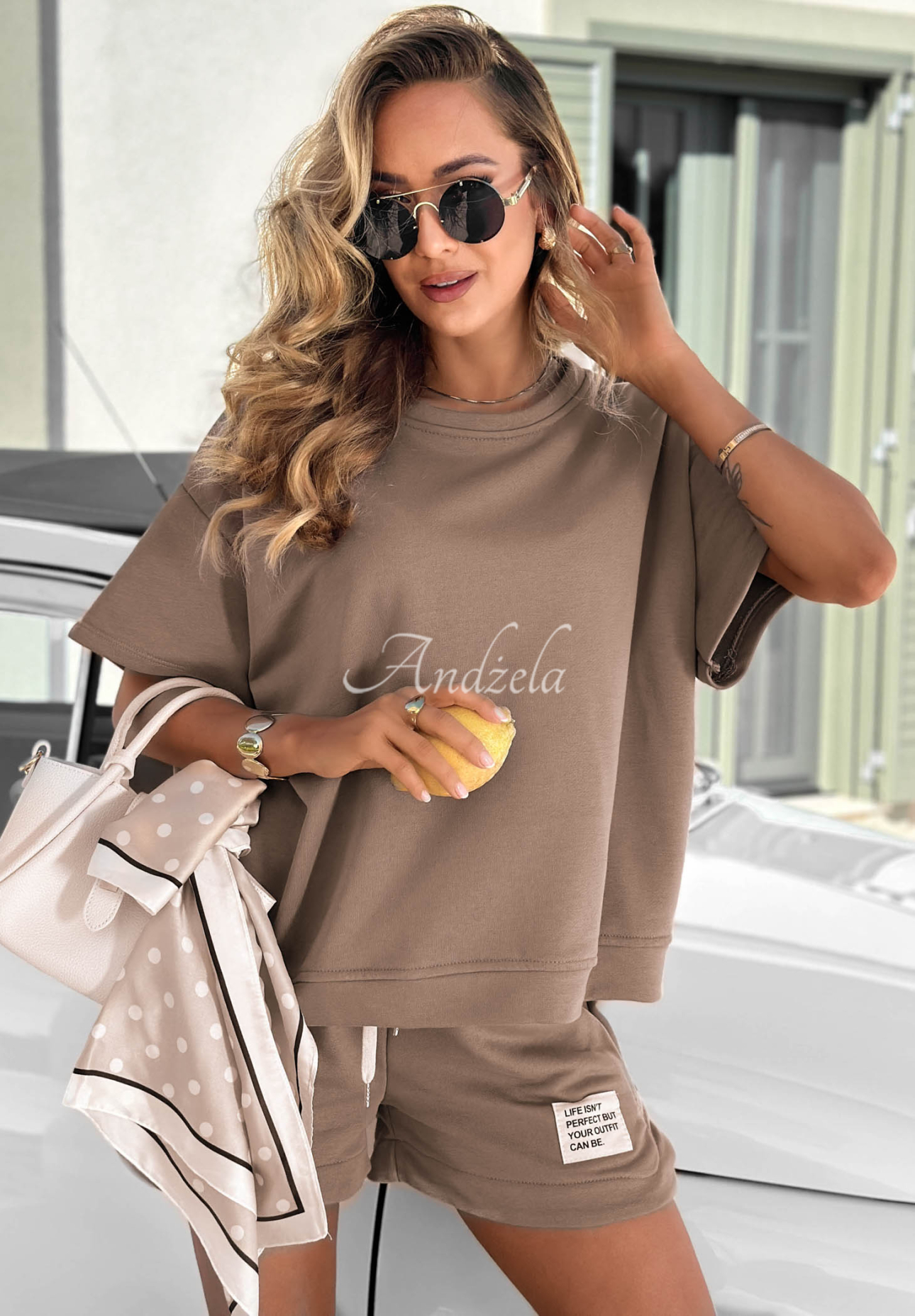 Set din bumbac tricou și pantaloni scurți Sporty Summer