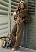 din material textil Pantaloni balloon Meet Me kaki