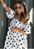 Fustă z falbanką w Buline Dotty Days ecru