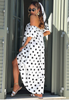 Fustă z falbanką w Buline Dotty Days ecru