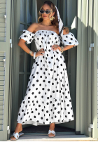 Fustă z falbanką w Buline Dotty Days ecru