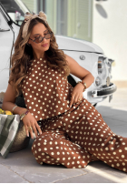 din material textil Pantaloni balloon w Buline Sweet Dots ciocolatii