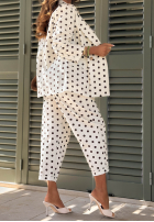 Pantaloni w Buline Timeless Dots ecru