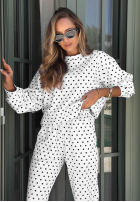 Compleu de trening Hanorac i Pantaloni w Buline Vita Dots Alb