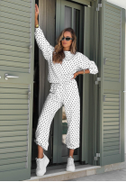Compleu de trening Hanorac i Pantaloni w Buline Vita Dots Alb
