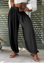 Zwiewne Pantaloni haremki ze ściągaczami Coastal Sand białe