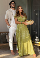 Rochie maxi w Buline Charming Dots măslinii