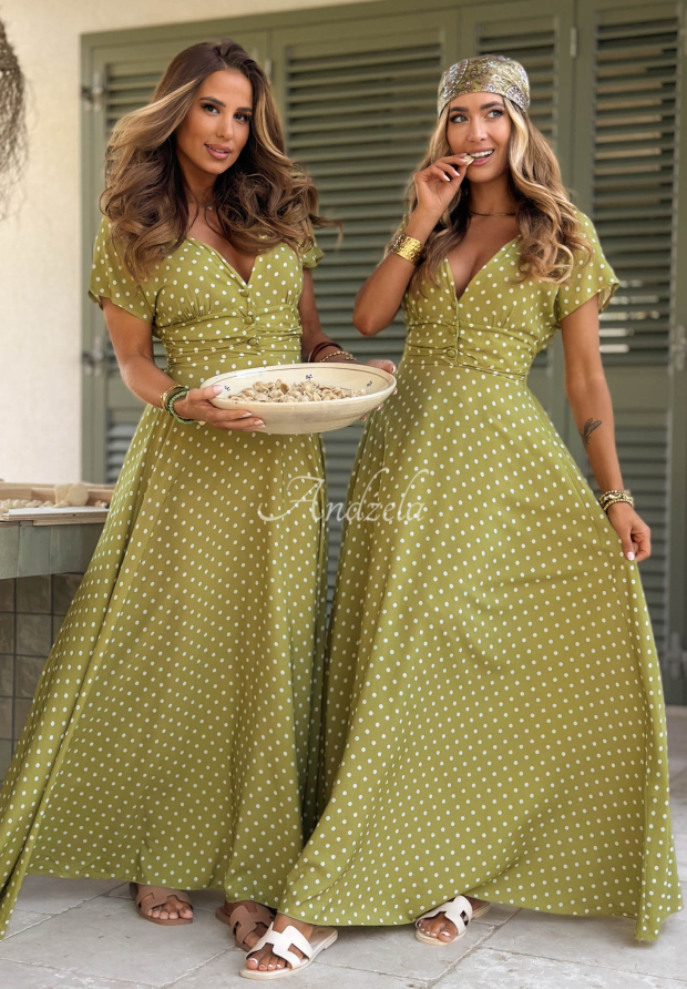 Rochie maxi din viscoză cu buline Puntini Bella