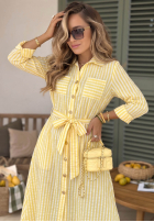 Koszulowa Rochie midi w kratę Spring Velvet Air albastru azuriu