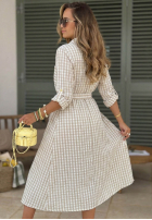 Koszulowa Rochie midi w kratę Spring Velvet Air albastru azuriu