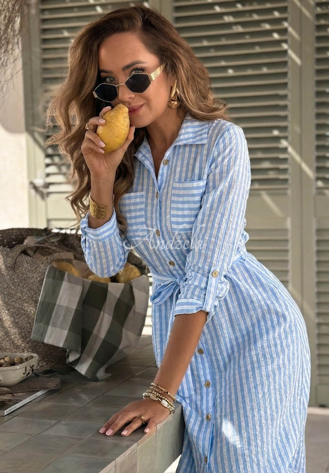 Rochie tip cămașă maxi în carouri Spring Velvet Air