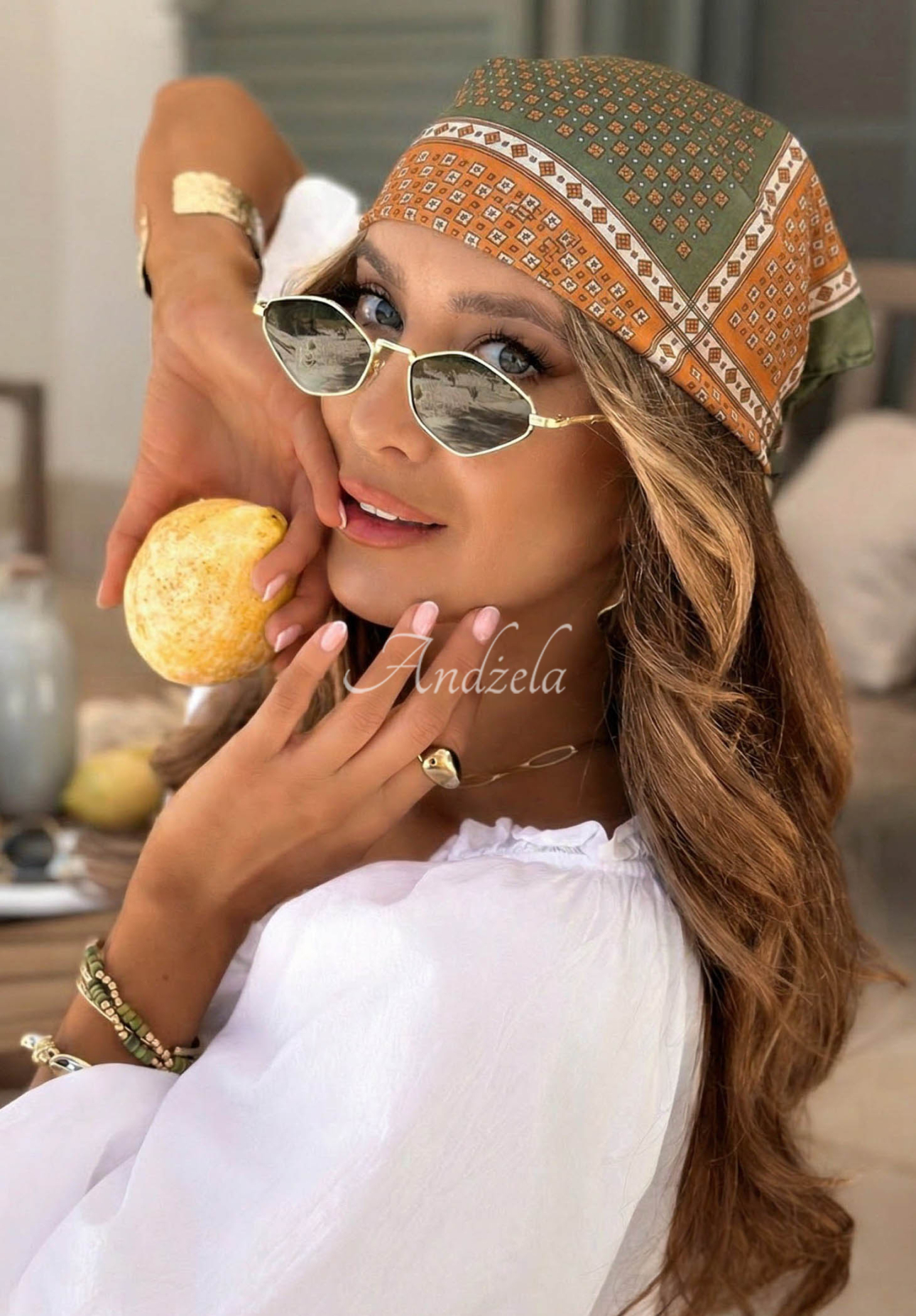 Eșarfă cu imprimeu Soft Wave