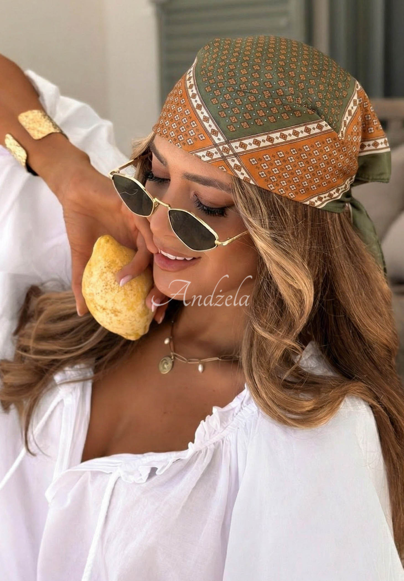 Eșarfă cu imprimeu Soft Wave