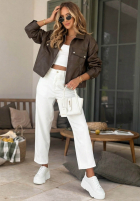 Skórzana Geacă bomberka Less Is More mokka