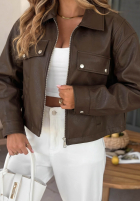 Skórzana Geacă bomberka Less Is More mokka