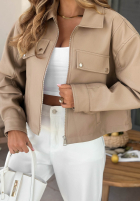 Skórzana Geacă bomberka Less Is More mokka