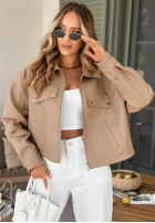 Skórzana Geacă bomberka Less Is More mokka