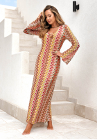 Dopasowana Rochie maxi cu modele El Fuerte żółto-portocalie