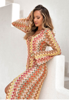 Dopasowana Rochie maxi cu modele El Fuerte żółto-portocalie