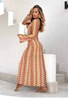 Dopasowana Rochie maxi cu modele El Fuerte żółto-portocalie