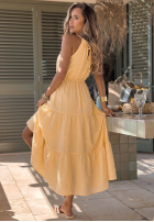 Zwiewna Rochie na ramiączkach w kratę Summer Sorbet galben