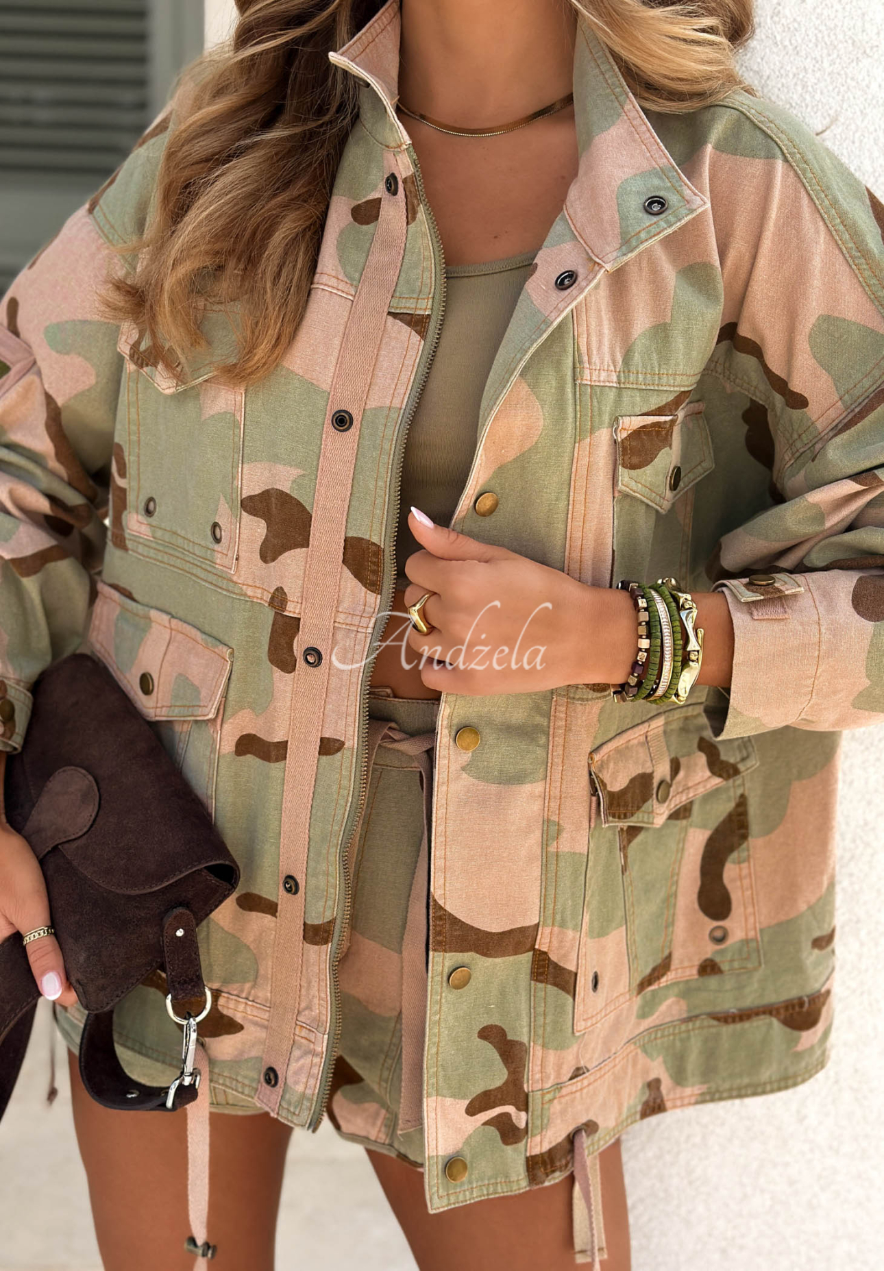 Geacă din bumbac cu imprimeu camuflaj și buzunare City Alley