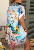 Cămașă z krótkimi rękawami cu modele Ciao Ciao niebiesko-roz