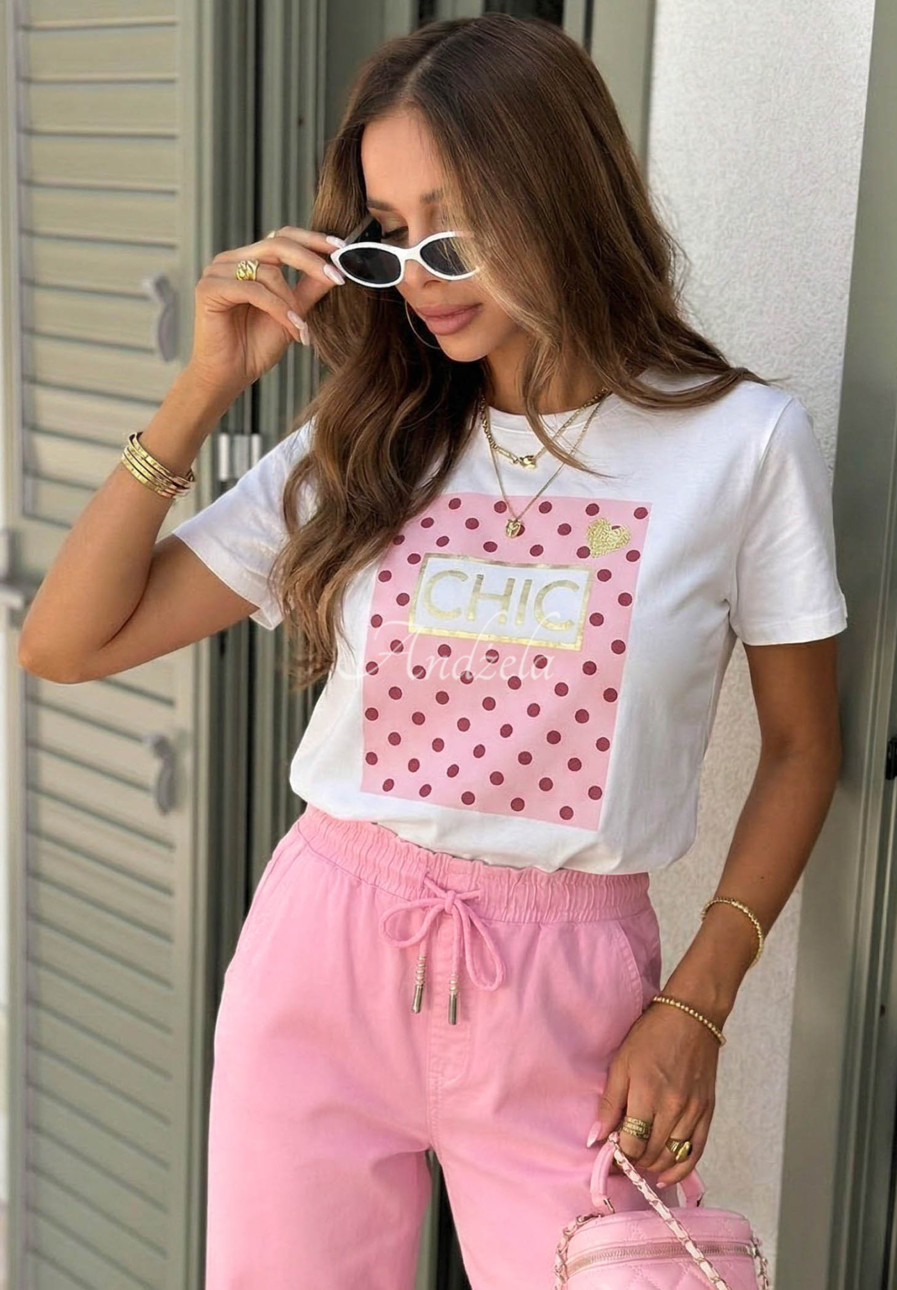 Tricou cu imprimeu Dotty Chic