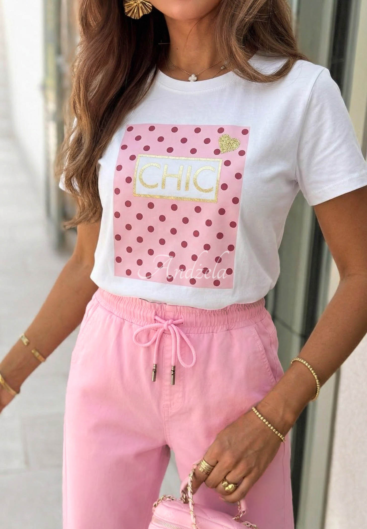 Tricou cu imprimeu Dotty Chic