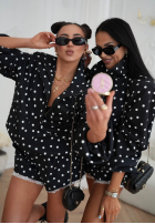 Șorturi w Buline Dot Romance negre