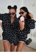 Cămașă w Buline Dot Romance negru