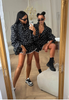 Cămașă w Buline Dot Romance negru