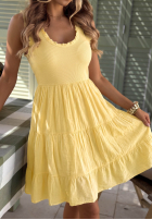 Rochie midi z falbankami Here I Am bej