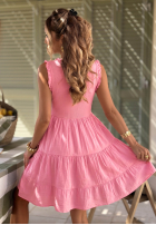 Rochie midi z falbankami Here I Am bej