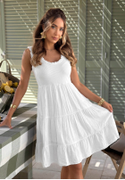 Rochie midi z falbankami Here I Am bej