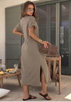 Rochie z dekoltem Your Own Life ciocolatie