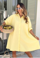 Długa Cămașă z haftami Serengeti galben