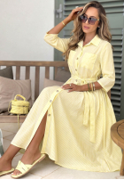 Koszulowa Rochie maxi w paski Julieta roz